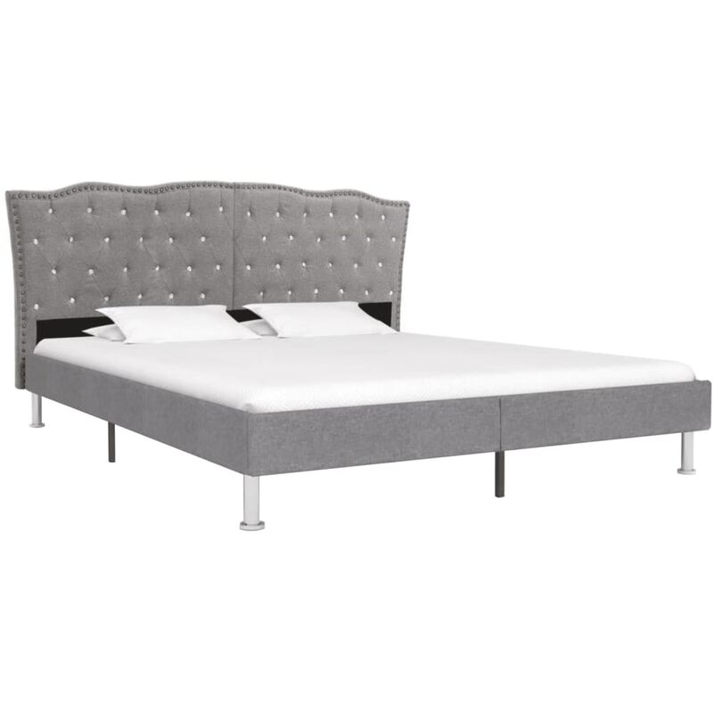 

Cama con Colchón Viscoelástico Tela Gris Claro 180x200 cm - Gris - Vidaxl