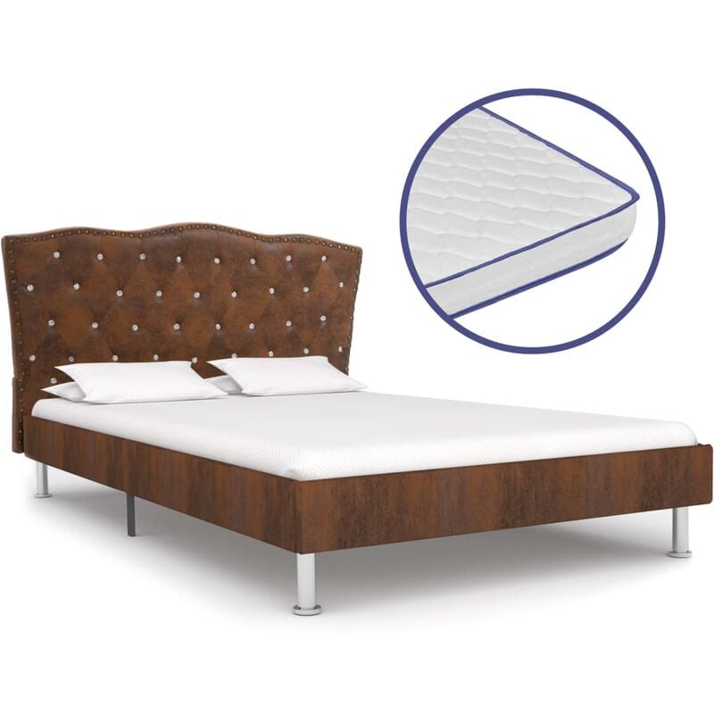 

Cama con Colchón Viscoelástico Tela Marrón 140x200 cm - Marrón - Vidaxl