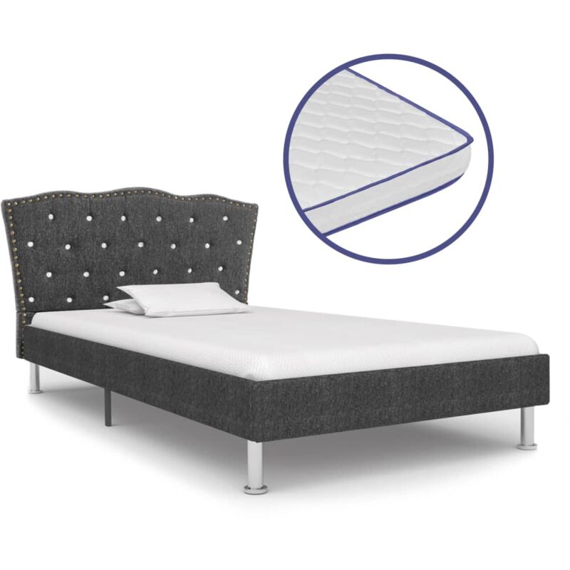 

Cama con Colchón Viscoelástico Tela Gris Oscura 90x200 cm - Gris - Vidaxl