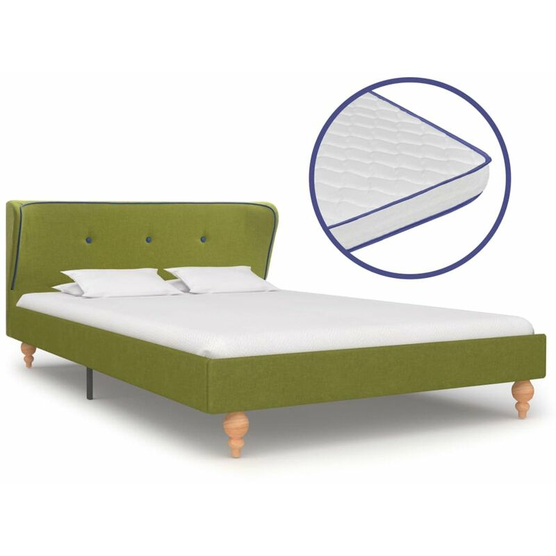 

Cama con colchon viscoelastico tela verde 120x200 cm