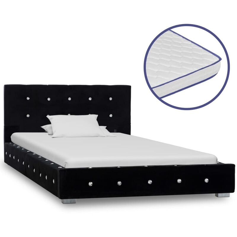 

Cama con Colchón Viscoelástico Terciopelo Negro 90x200 cm - Negro - Vidaxl