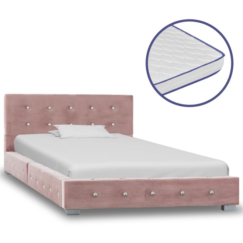 

Cama con Colchón Viscoelástico Terciopelo Rosa 90x200 cm - Rosa - Vidaxl