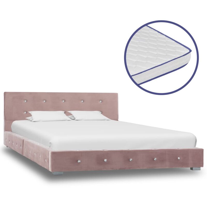 

Cama con Colchón Viscoelástico Terciopelo Rosa 120x200 cm - Rosa - Vidaxl