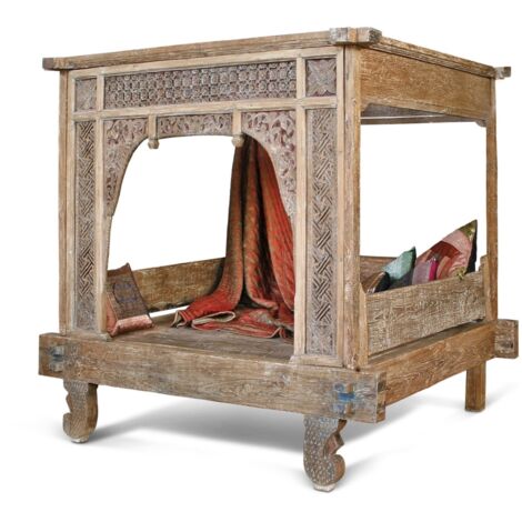 Cama Con Dosel Caobilla 225X160X206 Sin Colchon