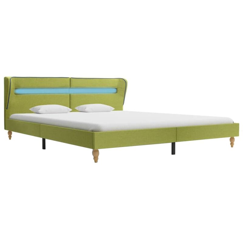 

Cama con LED y Colchón Tela Verde 160x200 cm - Verde - Vidaxl