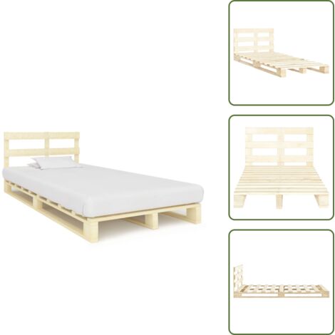 Cama con palets - vidaXL Estructura cama palets sin colchón madera maciza pino 120x200cm - Cama de madera maciza