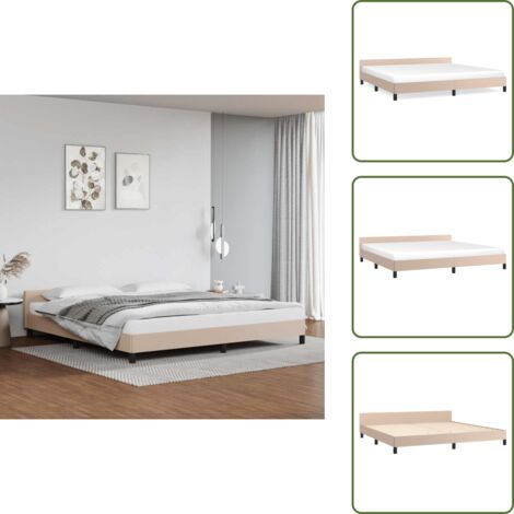 Cama con patas - vidaXL Estructura de cama con cabecero sin colchón capuchino 200x200cm - Cama con listones