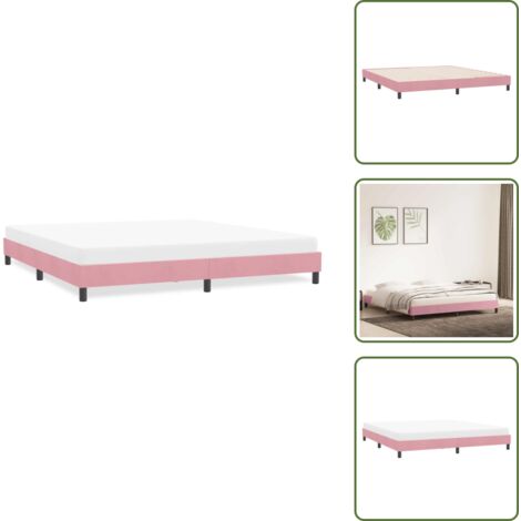 Cama con somier - vidaXL Estructura de cama sin colchón terciopelo rosa 180x220 cm - Cama con patas
