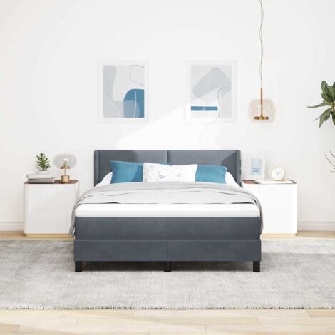 Cama con Somier y Colchón Negra 100x200 cm Terciopelo