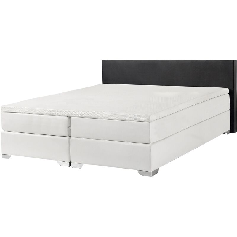 

Beliani - Cama de piel sintética blanco/negro 160 x 200 cm PRESIDENT