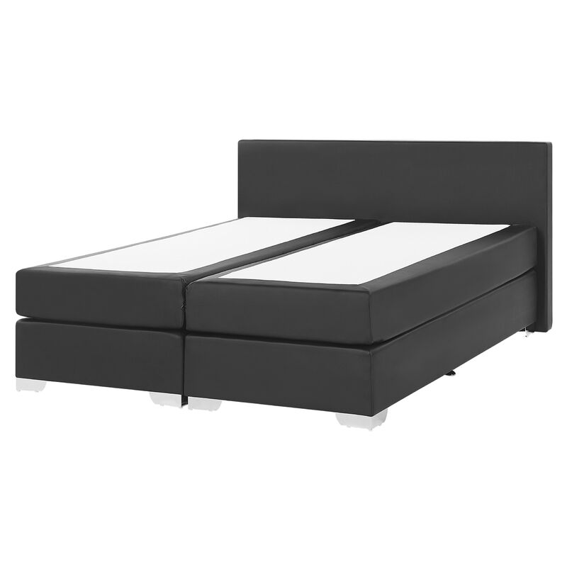 

Beliani - Cama de piel sintética negra 160 x 200 cm PRESIDENT