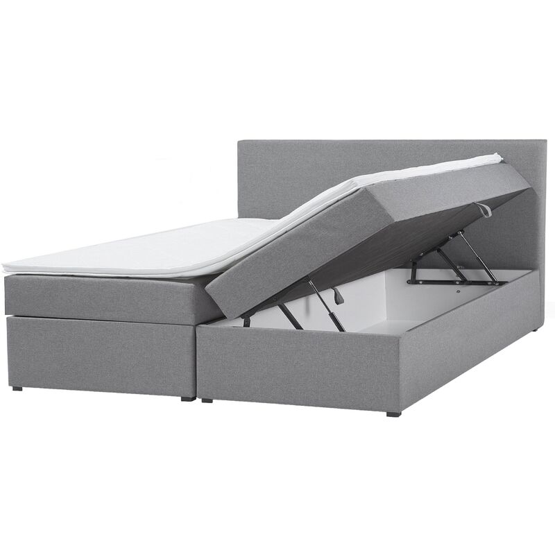 

Beliani - Cama gris claro con almacenaje 180 x 200 cm SENATOR