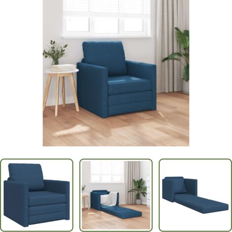 Cama convertible -  Sofá cama 60cm Azul tela
