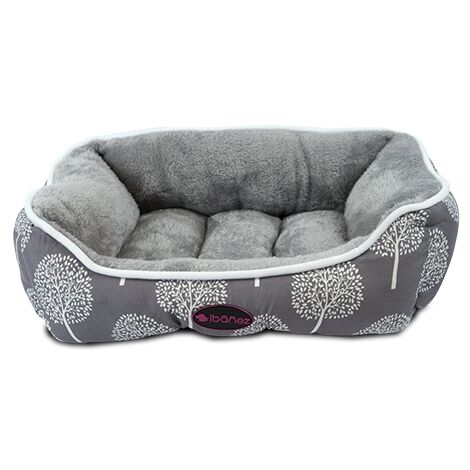 Cama cuadrada para perros y gatos Winter trees tejido antideslizante disponible en varias medidas