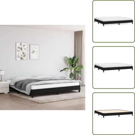 Cama de 200x200 cm - vidaXL Cama sin colchón tela negro 200x200 cm - Cama de dormitorio