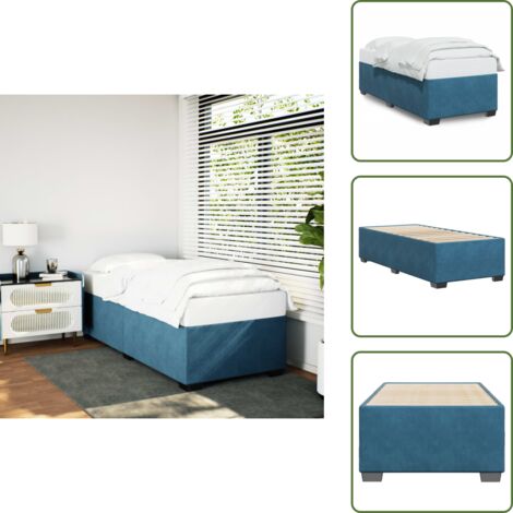 Cama de 90x190 cm - vidaXL Estructura de cama de terciopelo azul 90x190 cm - Cama con listones