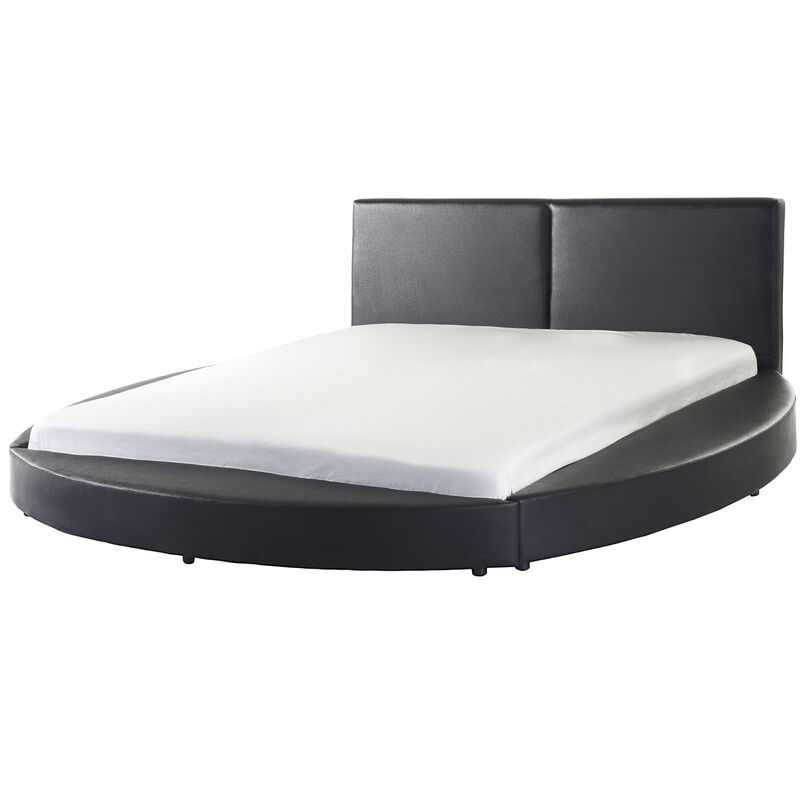 

Cama de agua de piel negra 180x200 cm LAVAL