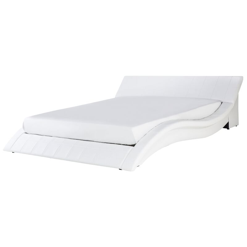 

Beliani - Cama de agua en piel blanca 180x200 cm VICHY