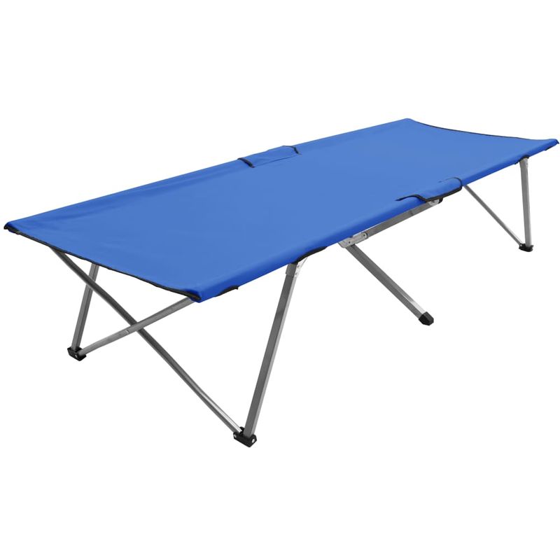 

Cama de camping azul XXL 206x75x45 cm