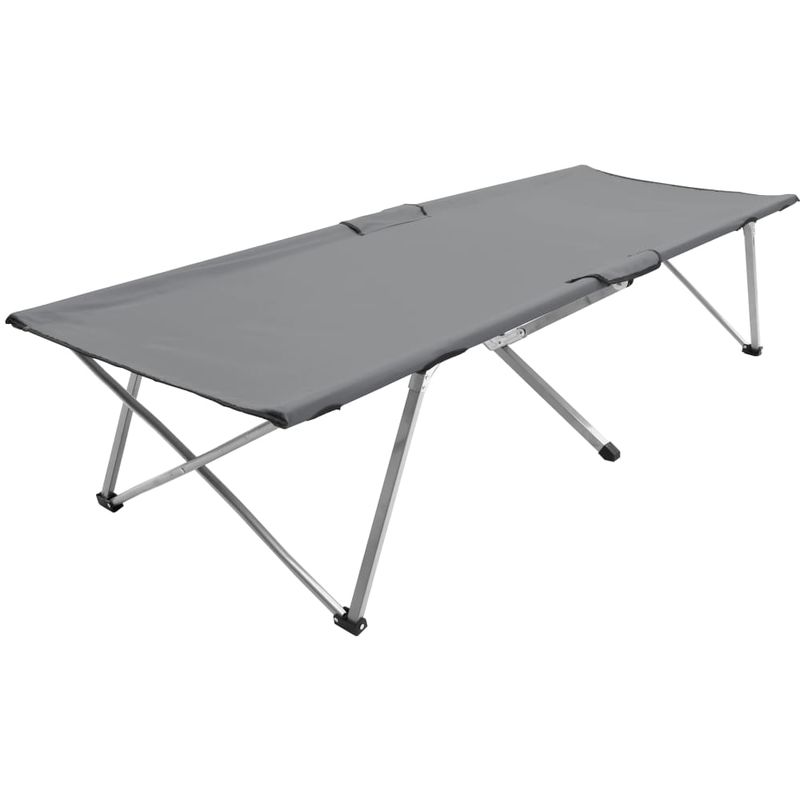 

Cama de camping gris XXL 206x75x45 cm