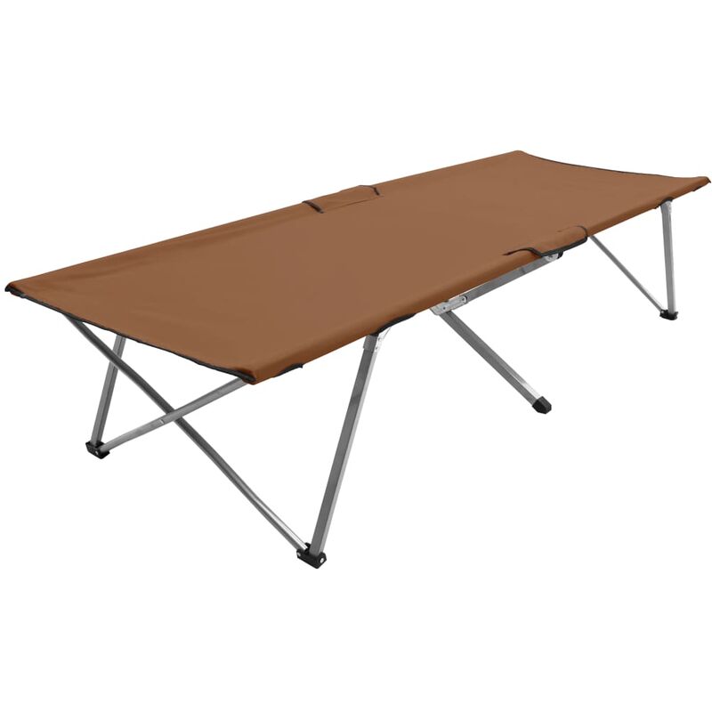 

Cama de camping marrón XXL 206x75x45 cm