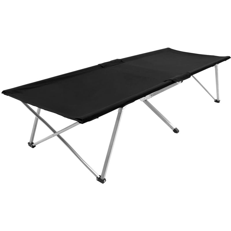 

Cama de camping negro XXL 206x75x45 cm