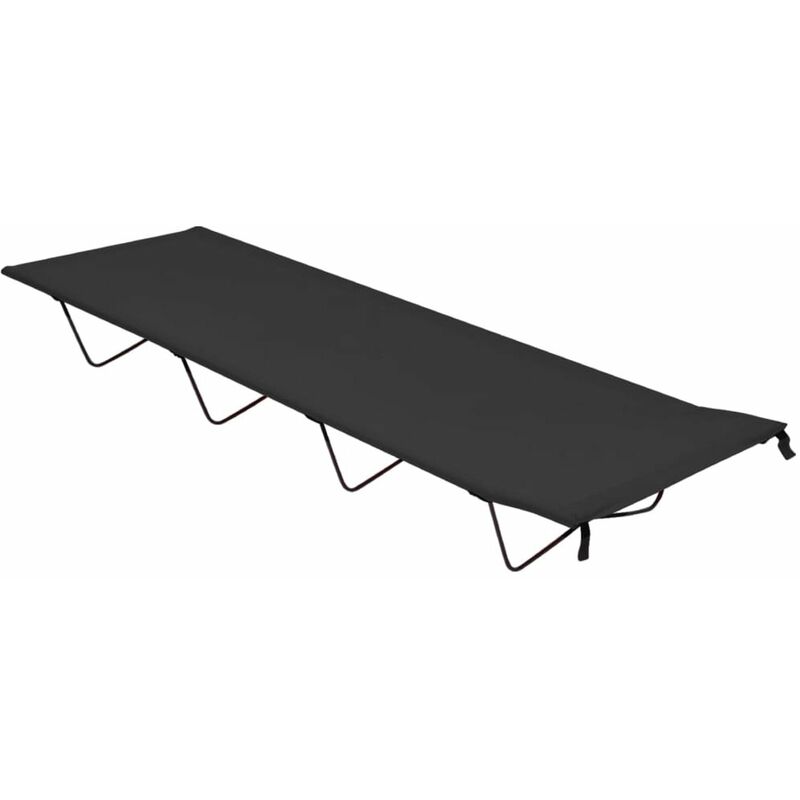 

Cama de camping tela Oxford y acero negro 180x60x19 cm