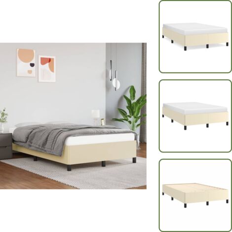 Cama de cuero sintético crema - vidaXL Estructura de cama sin colchón cuero sintético crema 120x200 cm - Cama de madera contrachapada