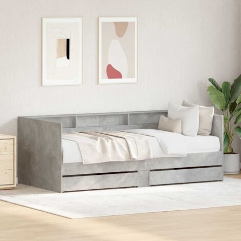 Cama de Día Gris 90 x 200 cm Madera contrachapada