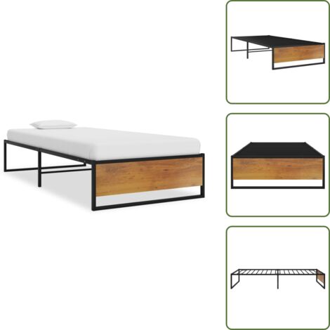 Cama de dormir - vidaXL Estructura de cama sin colchón metal negro 100x200 cm - Cama de metal negro