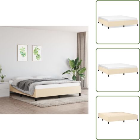 Cama de dormitorio - vidaXL Cama sin colchón tela color crema 180x200 cm - Cama de crema