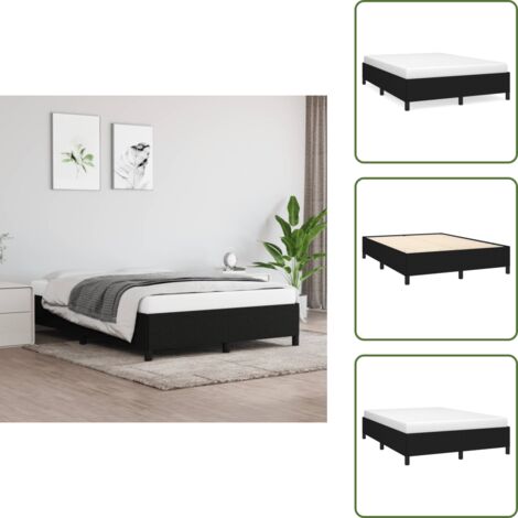 Cama de dormitorio - vidaXL Cama sin colchón tela negro 140x190 cm - Cama de noche