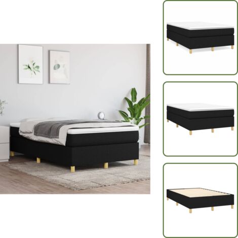 Cama de dormitorio - vidaXL Estructura de cama con somier tela negro 120x200 cm - Cama negra