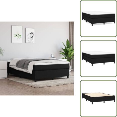 Cama de dormitorio - vidaXL Estructura de cama con somier tela negro 140x200 cm - Cama de calidad