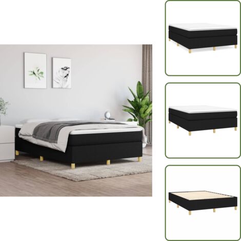 Cama de dormitorio - vidaXL Estructura de cama con somier tela negro 140x200 cm - Cama de calidad