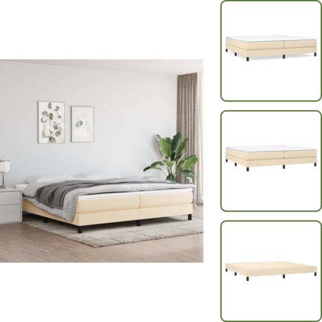 Cama de espuma - vidaXL Cama box spring con colchón tela color crema 200x200 cm - Cama de madera