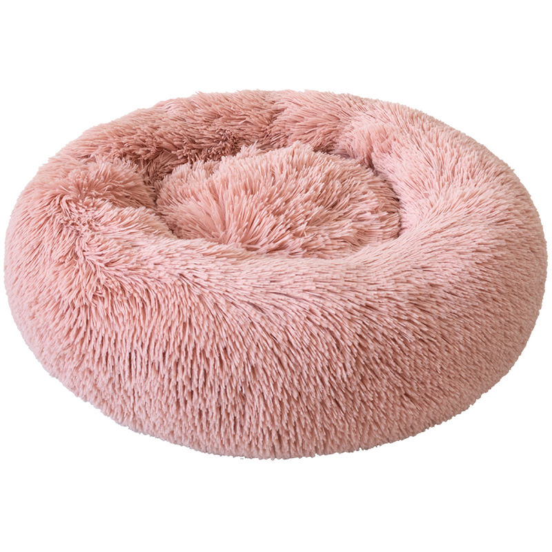 

Cama de felpa redonda para perros, rosa, XL