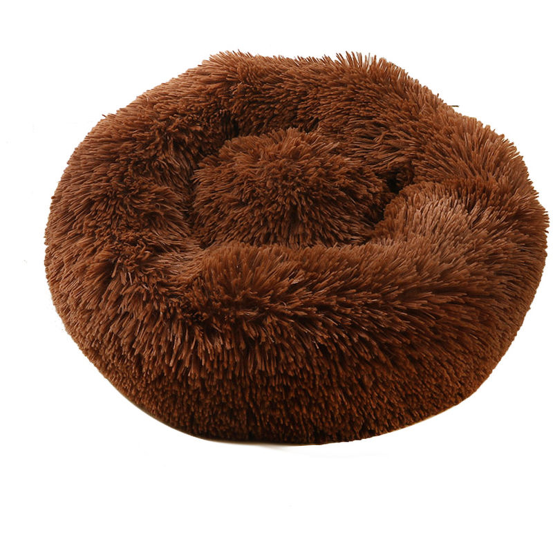 

Cama de felpa redonda suave para mascotas, cama para gatos,Marron oscuro,40cm