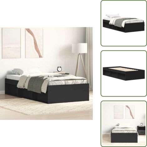 Cama de invitados - vidaXL Estructura de cama individual sin colchón negro 75x190 cm - Cama moderna