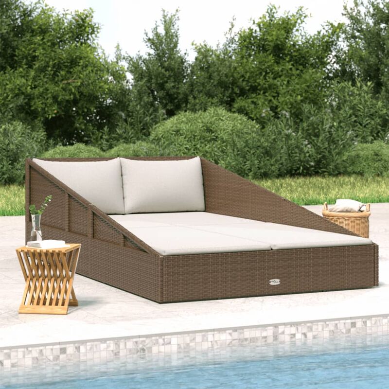 

Cama de jardín 201x139 cm ratán sintético marrón - Marrón