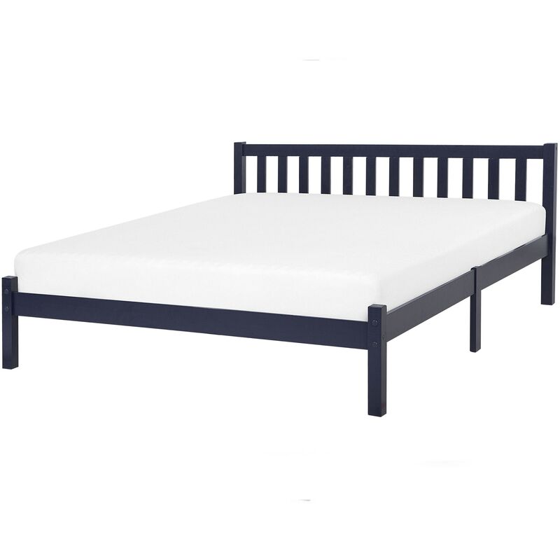 

Cama de madera azul oscuro 160 x 200 cm FLORAC