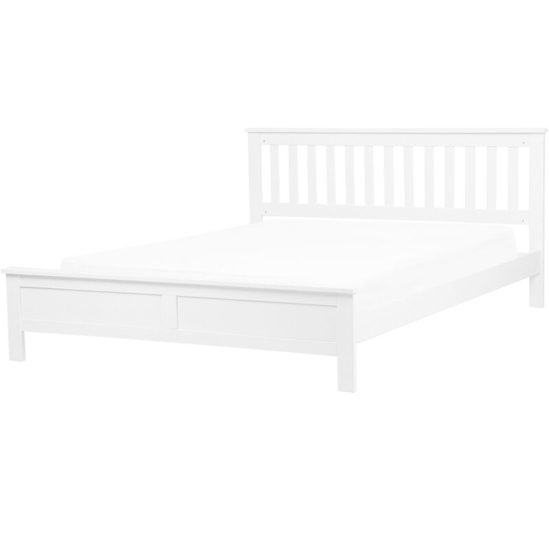 

Beliani - Cama de madera blanca con somier 160x200 cm MAYENNE