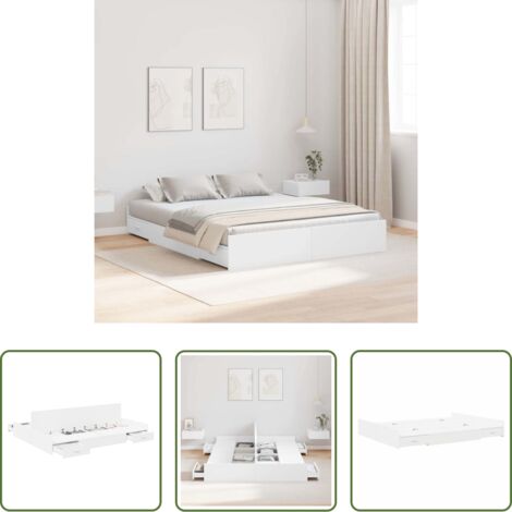 Cama de madera -  Cama con almacenamiento 135 x 190 cm Madera contrachapada