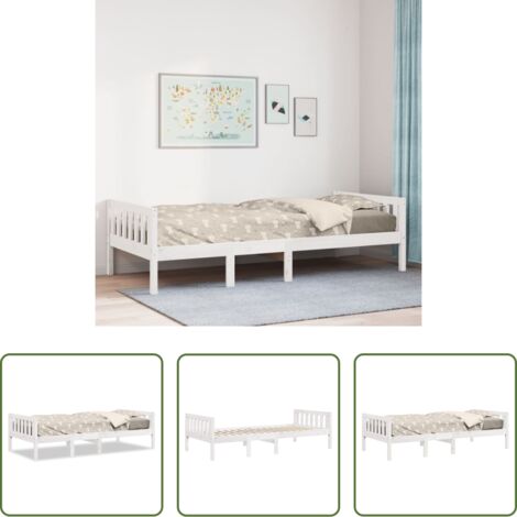 Cama de madera -  Cama para niños sin colchón madera maciza pino blanca 75x190 cm