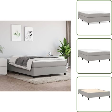 Cama de madera contrachapada - vidaXL Cama box spring con colchón tela gris claro 140x190 cm - Cama de espuma