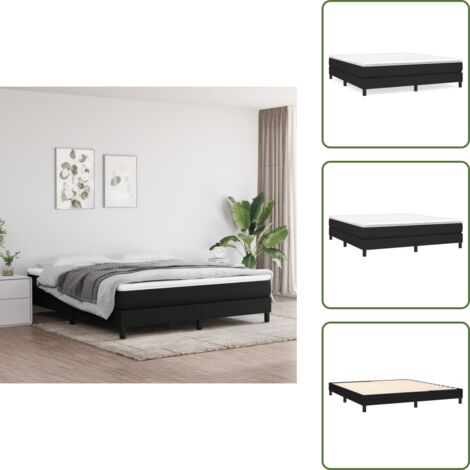 Cama de madera contrachapada - vidaXL Cama box spring con colchón tela negro 180x200 cm - Cama de espuma