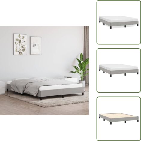 Cama de madera contrachapada - vidaXL Cama sin colchón tela gris claro 140x190 cm - Cama de dormitorio
