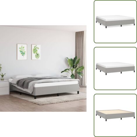 Cama de madera contrachapada - vidaXL Cama sin colchón tela gris claro 160x200 cm - Cama de dormitorio