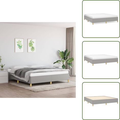 Cama de madera contrachapada - vidaXL Cama sin colchón tela gris claro 160x200 cm - Cama de dormitorio