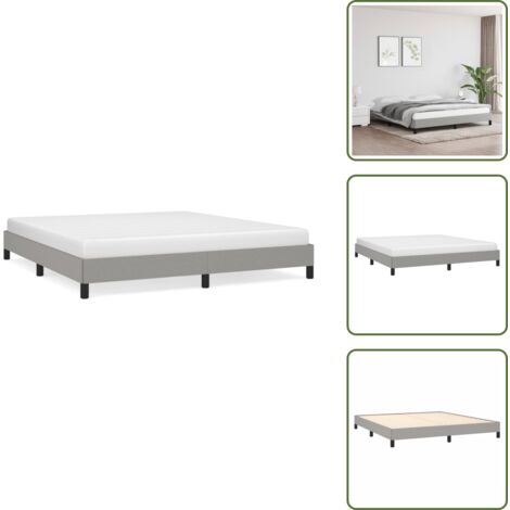 Cama de madera contrachapada - vidaXL Cama sin colchón tela gris claro 180x200 cm - Cama de dormitorio